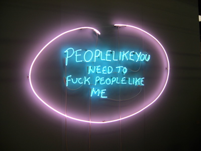 I'm going to provide some pictures of her art. Examples of Tracey Emin's art